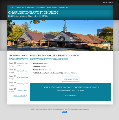 https://charlestonbaptistchurch.org screenshot