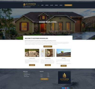 Skypower Remodeling website screenshot